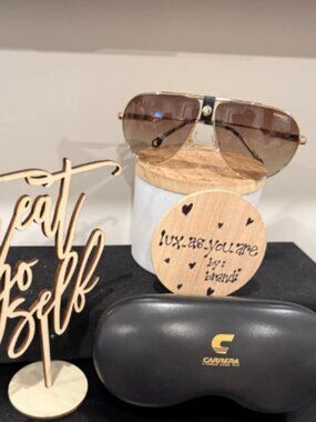 SCA004. Carrera Sunglasses, Gold Aviator, Brown Gradient Lens, UV Protect #108